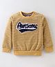 Simply Fleece Full Sleeves Sweatshirt With Text Embroidery - Yellow