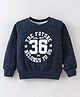 Simply Fleece Full Sleeves Sweatshirt With Text Print - Navy Blue