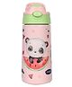 Youp Stainless Steel Insulated Green and Pink Color Unicorn Theme Kids Anti-Dust Sipper Bottle Tinkler - 400 ml
