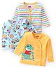 Babyhug 100% Cotton Knit Full Sleeves Antibacterial Jhablas Dino Print Pack of 3 - Multicolour