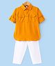 Babyhug Full Sleeves Solid Pathani Kurta & Pyjama Set - Yellow