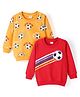 Babyhug 100% Cotton Knit Full Sleeves Sweatshirt With Football Graphics Pack Of 2 - Yellow & Red