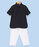 Babyhug Full Sleeves Solid Pathani Kurta & Pyjama Set - Black