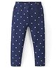 Babyhug Cotton Full Length Jegging With Dots Print - Blue