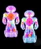 Yamama Transparent Gear Robot Toy with 3D Lights & Music for Kids  ( Color May Vary )
