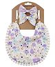 Bembika Baby Feeding Essential Baby Feeding Bib And Bow Floral- Purple
