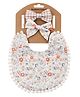 Bembika Baby Feeding Essential Baby Feeding Bib And Bow Floral- Off White