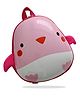 Bembika Kindergarten Cute Cartoon Kids School Bag for Boys and Girls - (Eggshell Cute Bird Baby Pink - 3D)