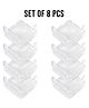 Bembika L Shaped Baby Safety Corner Protector Pack of 8  - White