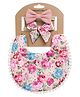 Bembika Baby Feeding Essential Baby Feeding Bib And Bow Floral-Pink