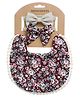 Bembika Baby Feeding Essential Baby Feeding Bib And Bow Floral-Maroon