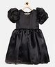 Tales & Stories Half Puff Sleeves Solid   Dress - Black