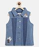 Tales & Stories Sleeveless Rainbow & Cloud Patched Detailed  Jacket - Dark Blue