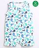 Nino Bambino 100% Organic Cotton  Sleeveless Fish Printed Romper - White