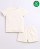 Nino Bambino 100% Organic Cotton Half Sleeves Seamless Stars Printed Coordinating Set - Cream