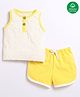 Nino Bambino 100% Organic Cotton Sleeveless Floral Printed Tank Top And Shorts - White & Yellow
