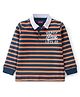 Babyhug Cotton Knit Full Sleeves Striped T-Shirt - Navy & Yellow