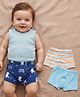Babyhug 100% Cotton Trunk Dino Print Pack of 3 - Blue & Orange