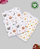 Kidbea 100 % Cotton Muslin Pack Of 2 Sleeveless Tiger & Cute Chick Assorted Print Jhablas - White