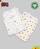 Kidbea 100 % Cotton Muslin Pack Of 2 Sleeveless Rainbow & Cute Chick Assorted Print Jhablas - White