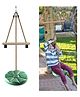 REZNOR 7 Feet Height Adjustable Gym Monkey Bars Disc Swing for Kids - Green