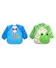 MOMISY Waterproof Full Sleeves Smock Painting Apron for Kids - Blue & Green