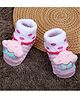 Baby Moo 3D Cupcake Detailed & Polka Dot Anti Skid Socks - Pink