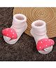 Baby Moo 3D Mushroom Applique Detailed Anti Skid Socks - Pink