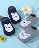 Baby Moo Pack Of 2  Bear Face  Anti Skid Socks - Grey