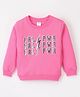 Smarty Girls 100% Cotton Knit Full Sleeves Text Printed Sweatshirt - Pink