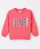 Smarty Girls 100% Cotton Knit Full Sleeves Text Printed Sweatshirt - Red