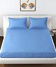 JARS Collections Plain Solid  Double Bedsheet With Two Pillow Covers Made With Pure Microfiber Bedsheet- Blue