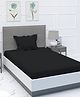 JARS Collections plain solid  Single Bedsheet with One Pillow Cover Made with Pure Microfiber - Black