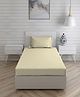 JARS Collections Plain Solid  Single Bedsheet with One Pillow Cover Made with Pure Microfiber - Beige