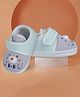 Baby Moo Velcro Closure Bear Face Soft Sole Anti Slip Booties - Grey