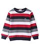Smarty 100% Cotton Full Sleeves Striped Jacquard Sweatshirt - Maroon