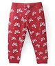 Babyhug Cotton Looper Full Length Lounge Pant Butterfly Print  - Red