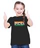 BRATMA  Independence Day Half Sleeves India Text  Printed T Shirt - Black