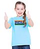 BRATMA  Independence Day Half Sleeves India Text  Printed T Shirt  - Sky Blue