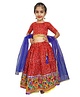 Aglare Navratri Theme Half Sleeves Bandhej Printed And Shisha Designed  Embroidered With Gota Patti Laced Embellished Lehenga Choli With Dupatta - Red