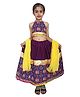 Aglare Sleeveless All Over Patola Designed Halter Neck Choli With Coordinating Lace Embellsihed Lehenga & Dupatta - Blue
