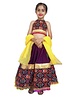 Aglare Navratri Theme Sleeveless Block Motif Design Embroidered Lehenga And Choli With Dupatta - Black