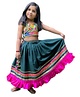 Aglare  Navratri Theme Sleeveless Banjara Block Motif Embroidered Embellished Lehenga & Choli -  Green