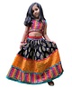 Aglare Navratri Theme Sleeveless Shisha Designed Embroidered And Bandhej Pattern Printed Lehenga Choli - Orange