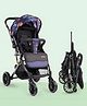 LuvLap Alpha Baby Stroller/Pram, One-Fold Travel-Friendly, 5-Point Safety Harness, Reversible Handlebar, Multi-Level Recline, Adjustable Footrest, Extendable Canopy  Blue