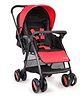 LuvLap Golf Baby Stroller/Pram with 5 Point Safety Harness, 0-3 years, Multi Level Recline & Adjustable footrest, Extendable Canopy, Red & Black