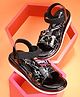 Stefens Graffiti Style Splashed Strappy Sandals - Black