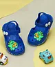 Yellow Bee Perforated & Dinosaur Applique Detailed Slingback Clogs - Blue