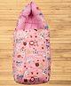 Mittenbooty Infant baby Sleeping Bag Velvet cum Wrap Love Kitty Print-Pink