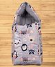 Mittenbooty Infant baby Sleeping Bag Velvet cum Wrap faces Print-Grey